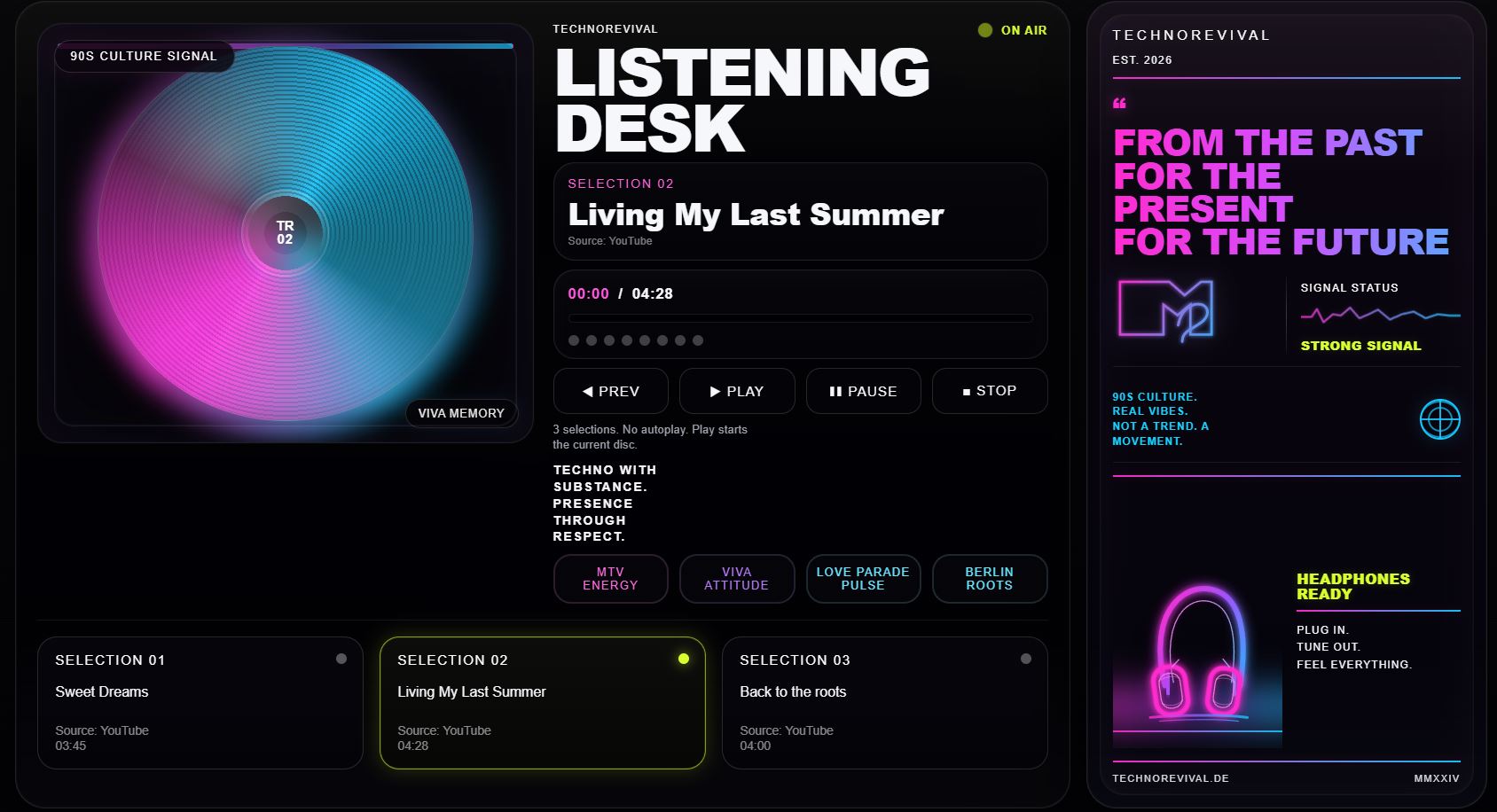 Finales TechnoRevival-Design als großflächige Vorschau